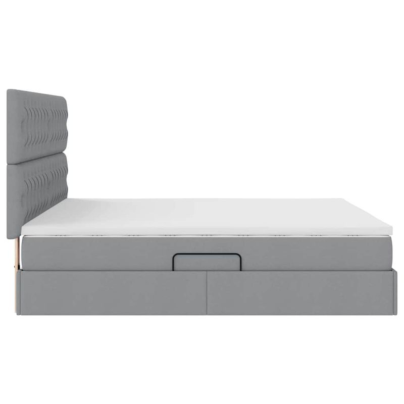 Casa si Gradina - Mobilier - Paturi si accesorii - Paturi - Pat cu lumini cu banda LED Gri deschis 160 x 200 cm tesatura - Infinity.ro