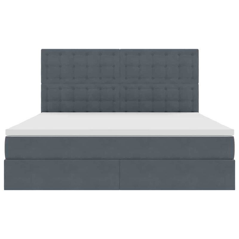 Casa si Gradina - Mobilier - Paturi si accesorii - Paturi - Pat cu lumini cu banda LED Gri inchis 160 x 200 cm Catifea - Infinity.ro
