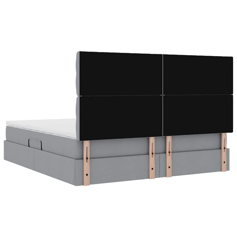 Casa si Gradina - Mobilier - Paturi si accesorii - Paturi - Pat cu lumini cu banda LED Gri deschis 160 x 200 cm tesatura - Infinity.ro