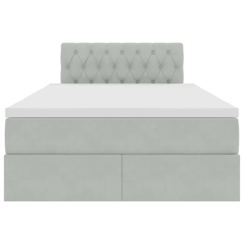 Casa si Gradina - Mobilier - Paturi si accesorii - Paturi - Pat cu lumini cu banda LED Gri deschis 120 x 200 cm Catifea - Infinity.ro