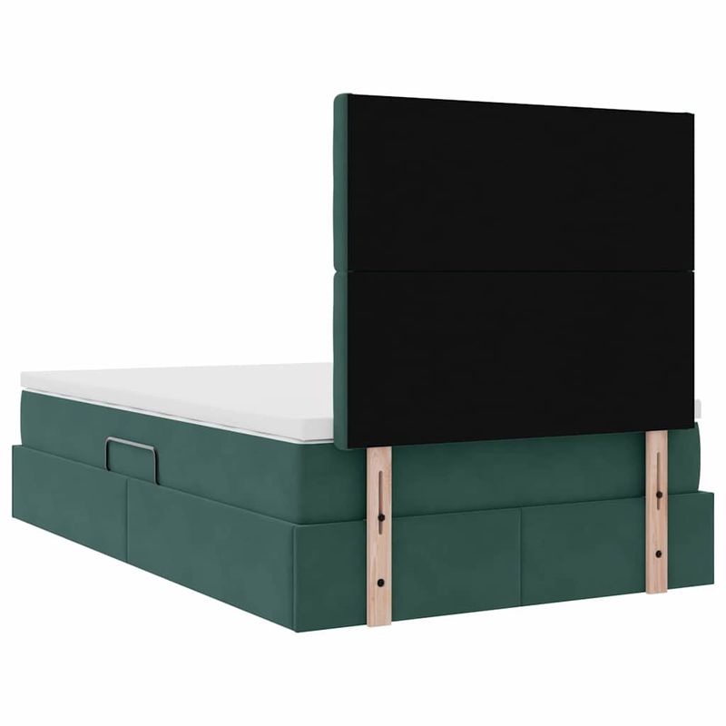 Casa si Gradina - Mobilier - Paturi si accesorii - Paturi - Pat cu lumini cu banda LED Verde inchis 120 x 200 cm Catifea - Infinity.ro