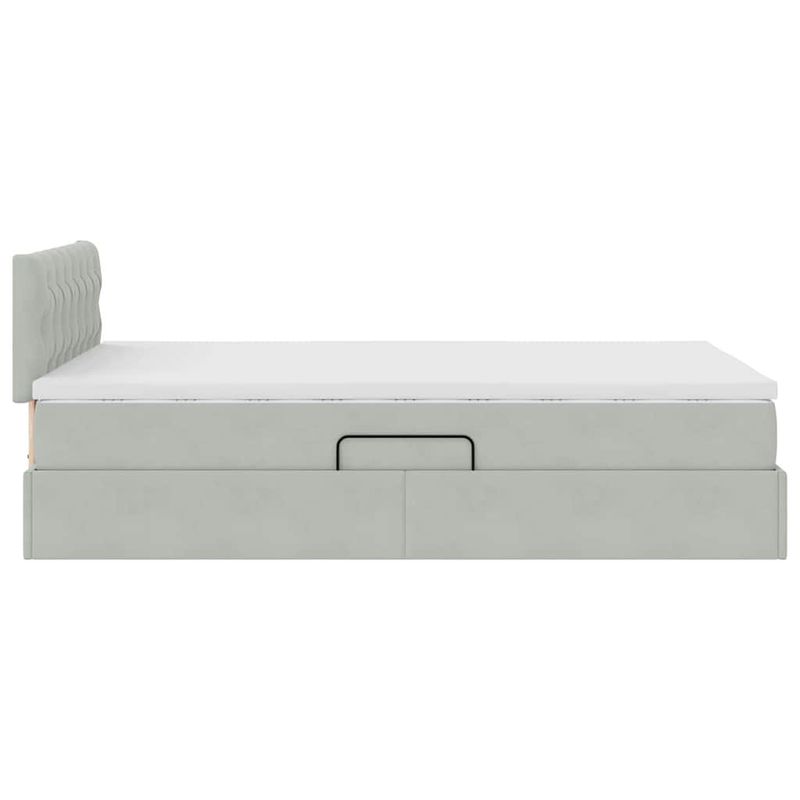 Casa si Gradina - Mobilier - Paturi si accesorii - Paturi - Pat cu lumini cu banda LED Gri deschis 120 x 200 cm Catifea - Infinity.ro