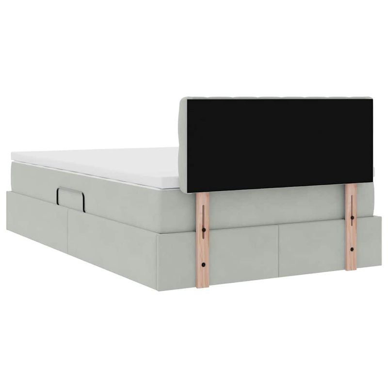 Casa si Gradina - Mobilier - Paturi si accesorii - Paturi - Pat cu lumini cu banda LED Gri deschis 120 x 200 cm Catifea - Infinity.ro