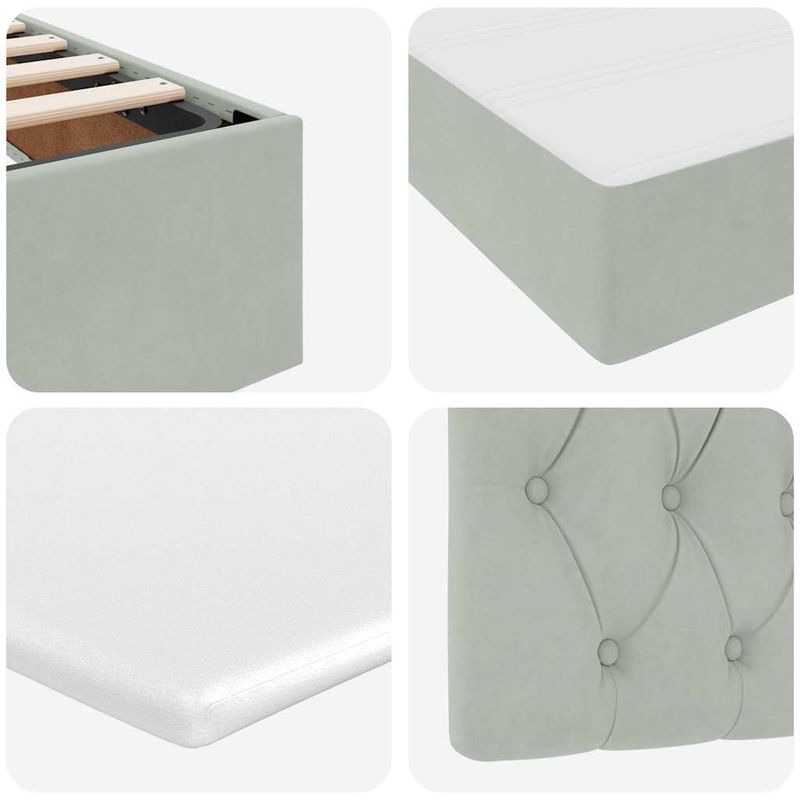 Casa si Gradina - Mobilier - Paturi si accesorii - Paturi - Pat cu lumini cu banda LED Gri deschis 120 x 200 cm Catifea - Infinity.ro
