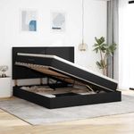 Casa si Gradina - Mobilier - Paturi si accesorii - Paturi - Pat cu lumini cu banda LED Negru 160 x 200 cm tesatura - Infinity.ro