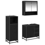 Casa si Gradina - Mobilier - Seturi de mobilier - Seturi baie - Set de mobilier pentru baie 3 pcs Stejar Negru Lemn compozit - Infinity.ro