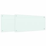 Casa si Gradina - Sanitare - Chiuveta bucatarie si accesorii - Accesorii chiuvete - Spate de bucatarie 2 pcs Alb 90 x 40 cm sticla securizata - Infinity.ro