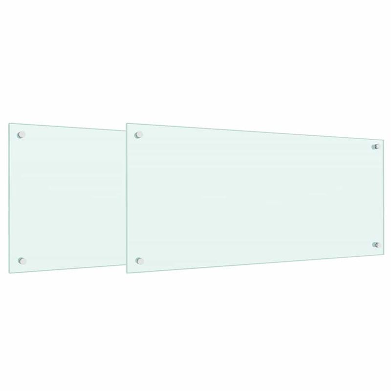 Casa si Gradina - Sanitare - Chiuveta bucatarie si accesorii - Accesorii chiuvete - Spate de bucatarie 2 pcs Alb 90 x 40 cm sticla securizata - Infinity.ro