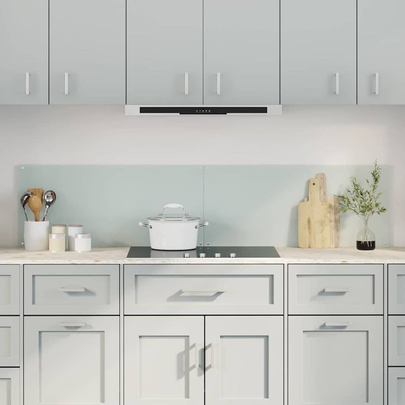 Casa si Gradina - Sanitare - Chiuveta bucatarie si accesorii - Accesorii chiuvete - Spate de bucatarie 2 pcs Alb 90 x 40 cm sticla securizata - Infinity.ro