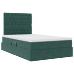Casa si Gradina - Mobilier - Paturi si accesorii - Paturi - Pat cu lumini cu banda LED Verde inchis 120 x 200 cm Catifea - Infinity.ro