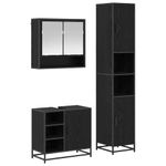 Casa si Gradina - Mobilier - Seturi de mobilier - Seturi baie - Set de mobilier pentru baie 3 pcs Stejar Negru Lemn compozit - Infinity.ro