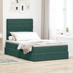 Casa si Gradina - Mobilier - Paturi si accesorii - Paturi - Pat cu lumini cu banda LED Verde inchis 120 x 200 cm Catifea - Infinity.ro