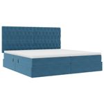 Casa si Gradina - Mobilier - Paturi si accesorii - Paturi - Pat cu lumini cu banda LED Albastru inchis 200 x 200 cm Catifea - Infinity.ro