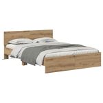 Casa si Gradina - Mobilier - Paturi si accesorii - Paturi - Cadru de pat Stejar Artizanal 120 x 200 cm Lemn compozit - Infinity.ro