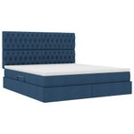 Casa si Gradina - Mobilier - Paturi si accesorii - Paturi - Pat cu lumini cu banda LED albastru 160 x 200 cm tesatura - Infinity.ro