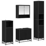 Casa si Gradina - Mobilier - Seturi de mobilier - Seturi baie - Set de mobilier pentru baie 4 pcs Stejar Negru Lemn compozit - Infinity.ro