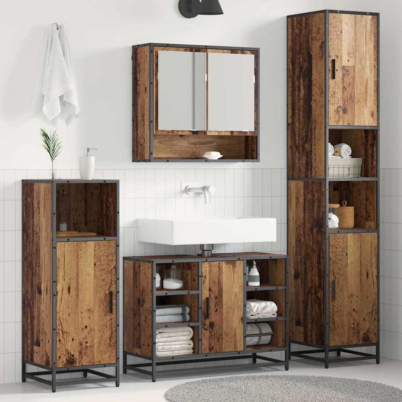 Casa si Gradina - Mobilier - Seturi de mobilier - Seturi baie - Set de mobilier pentru baie 3 pcs Lemn Vechi Lemn compozit - Infinity.ro