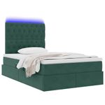 Casa si Gradina - Mobilier - Paturi si accesorii - Paturi - Pat cu lumini cu banda LED Verde inchis 120 x 200 cm Catifea - Infinity.ro
