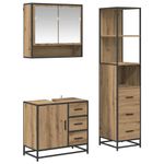 Casa si Gradina - Mobilier - Seturi de mobilier - Seturi baie - Set de mobilier pentru baie cu sertar 3 pcs Stejar Artizanal - Infinity.ro