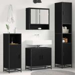 Casa si Gradina - Mobilier - Seturi de mobilier - Seturi baie - Set de mobilier pentru baie 4 pcs Stejar Negru Lemn compozit - Infinity.ro