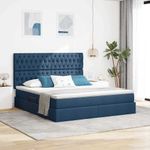 Casa si Gradina - Mobilier - Paturi si accesorii - Paturi - Pat cu lumini cu banda LED albastru 160 x 200 cm tesatura - Infinity.ro
