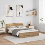 Casa si Gradina - Mobilier - Paturi si accesorii - Paturi - Cadru de pat Stejar Artizanal 120 x 200 cm Lemn compozit - Infinity.ro