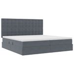 Casa si Gradina - Mobilier - Paturi si accesorii - Paturi - Pat cu lumini cu banda LED Gri inchis 200 x 200 cm Catifea - Infinity.ro