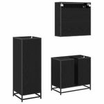 Casa si Gradina - Mobilier - Seturi de mobilier - Seturi baie - Set de mobilier pentru baie 3 pcs Stejar Negru Lemn compozit - Infinity.ro