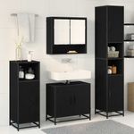 Casa si Gradina - Mobilier - Seturi de mobilier - Seturi baie - Set de mobilier pentru baie 4 pcs Stejar Negru Lemn compozit - Infinity.ro