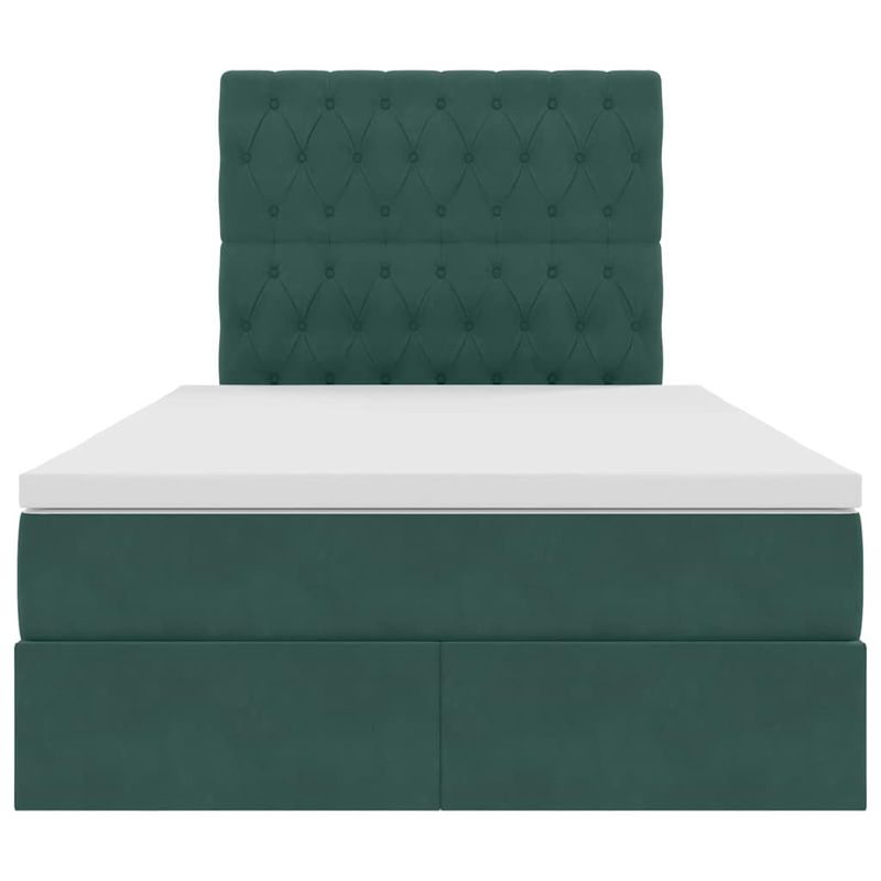 Casa si Gradina - Mobilier - Paturi si accesorii - Paturi - Pat cu lumini cu banda LED Verde inchis 120 x 200 cm Catifea - Infinity.ro