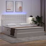 Casa si Gradina - Mobilier - Paturi si accesorii - Paturi - Pat cu lumini cu banda LED Alb pur 180 x 200 cm PVC - Infinity.ro