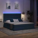 Casa si Gradina - Mobilier - Paturi si accesorii - Paturi - Pat cu lumini cu banda LED albastru 160 x 200 cm tesatura - Infinity.ro