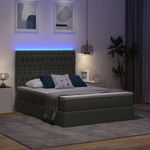Casa si Gradina - Mobilier - Paturi si accesorii - Paturi - Pat cu lumini cu banda LED Gri inchis 140 x 190 cm tesatura - Infinity.ro