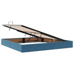 Casa si Gradina - Mobilier - Paturi si accesorii - Paturi - Pat cu lumini cu banda LED Albastru inchis 200 x 200 cm Catifea - Infinity.ro