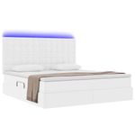Casa si Gradina - Mobilier - Paturi si accesorii - Paturi - Pat cu lumini cu banda LED Alb pur 180 x 200 cm PVC - Infinity.ro