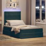 Casa si Gradina - Mobilier - Paturi si accesorii - Paturi - Pat cu lumini cu banda LED Verde inchis 120 x 200 cm Catifea - Infinity.ro