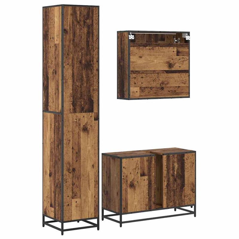 Casa si Gradina - Mobilier - Seturi de mobilier - Seturi baie - Set de mobilier pentru baie 3 pcs Lemn Vechi Lemn compozit - Infinity.ro