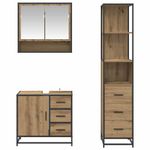 Casa si Gradina - Mobilier - Seturi de mobilier - Seturi baie - Set de mobilier pentru baie cu sertar 3 pcs Stejar Artizanal - Infinity.ro