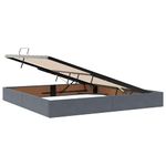 Casa si Gradina - Mobilier - Paturi si accesorii - Paturi - Pat cu lumini cu banda LED Gri inchis 200 x 200 cm Catifea - Infinity.ro