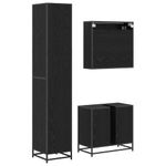 Casa si Gradina - Mobilier - Seturi de mobilier - Seturi baie - Set de mobilier pentru baie 3 pcs Stejar Negru Lemn compozit - Infinity.ro