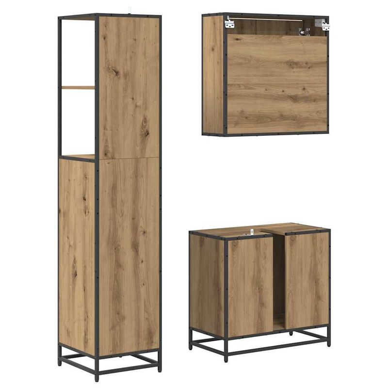 Casa si Gradina - Mobilier - Seturi de mobilier - Seturi baie - Set de mobilier pentru baie cu sertar 3 pcs Stejar Artizanal - Infinity.ro