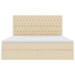 Casa si Gradina - Mobilier - Paturi si accesorii - Paturi - Pat cu lumini cu banda LED Creme 160 x 200 cm tesatura - Infinity.ro
