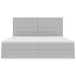 Casa si Gradina - Mobilier - Paturi si accesorii - Paturi - Pat cu lumini cu banda LED Gri deschis 200 x 200 cm Catifea - Infinity.ro