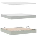 Casa si Gradina - Mobilier - Paturi si accesorii - Paturi - Pat cu lumini cu banda LED Gri deschis 200 x 200 cm Catifea - Infinity.ro