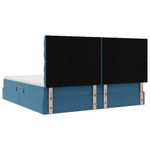 Casa si Gradina - Mobilier - Paturi si accesorii - Paturi - Pat cu lumini cu banda LED Albastru inchis 200 x 200 cm Catifea - Infinity.ro