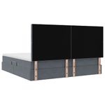 Casa si Gradina - Mobilier - Paturi si accesorii - Paturi - Pat cu lumini cu banda LED Gri inchis 200 x 200 cm Catifea - Infinity.ro