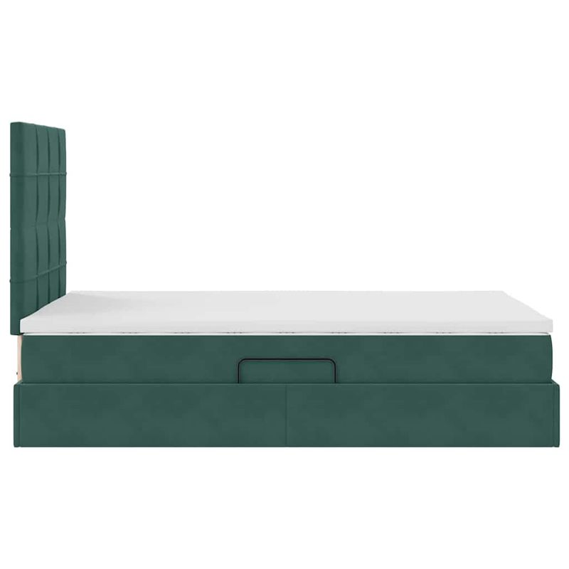 Casa si Gradina - Mobilier - Paturi si accesorii - Paturi - Pat cu lumini cu banda LED Verde inchis 120 x 200 cm Catifea - Infinity.ro