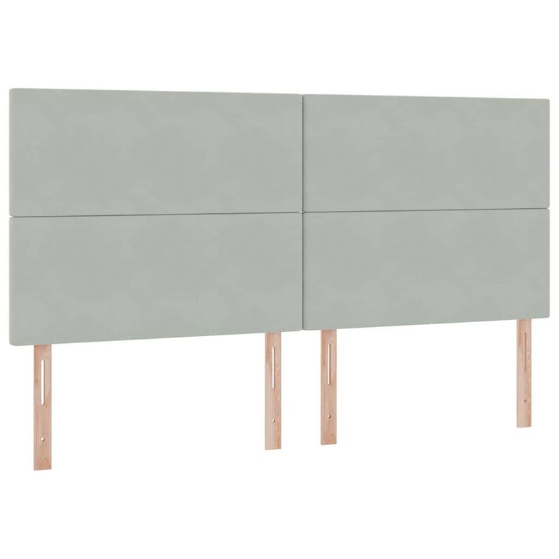 Casa si Gradina - Mobilier - Paturi si accesorii - Paturi - Pat cu lumini cu banda LED Gri deschis 200 x 200 cm Catifea - Infinity.ro