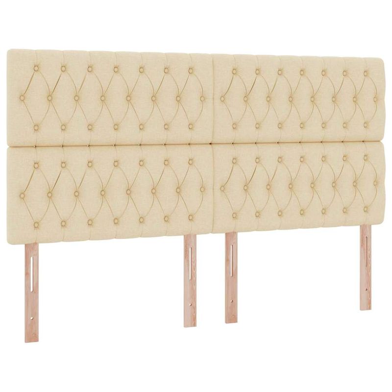 Casa si Gradina - Mobilier - Paturi si accesorii - Paturi - Pat cu lumini cu banda LED Creme 160 x 200 cm tesatura - Infinity.ro