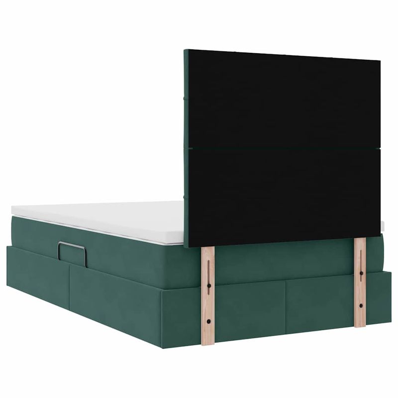 Casa si Gradina - Mobilier - Paturi si accesorii - Paturi - Pat cu lumini cu banda LED Verde inchis 120 x 200 cm Catifea - Infinity.ro